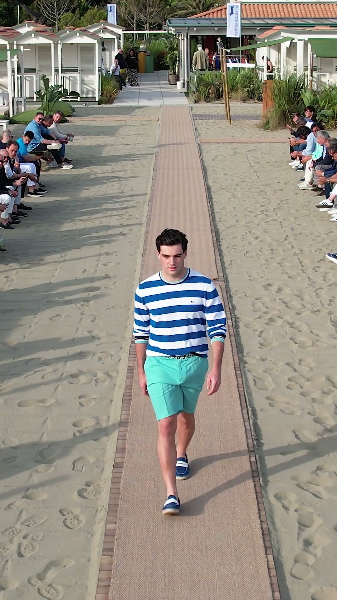 Moda uomo, reel in spiaggia, Fashion